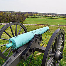 A cannon on the battlefields of Gettysburg
